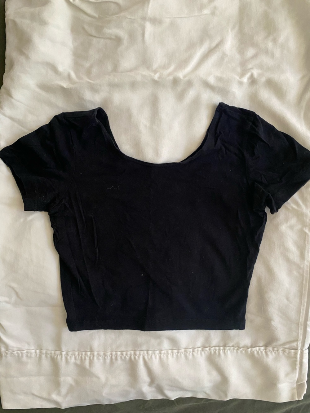 American Apparel Black Short-Sleeve Crop Top